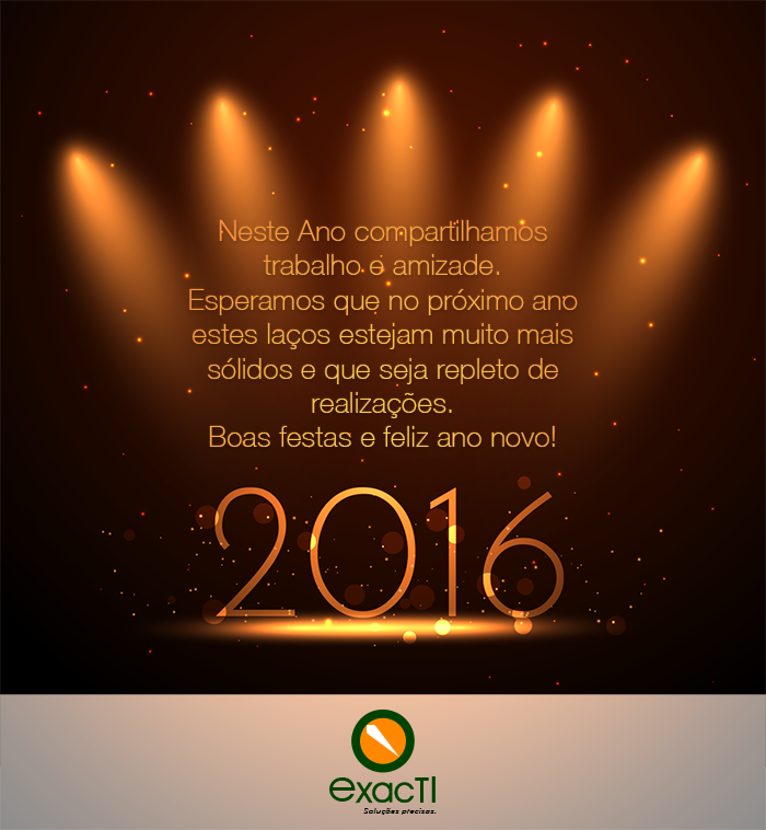 Boas festas e feliz 2016!