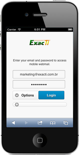 Webmail ExacTI AtMail no iPhone
