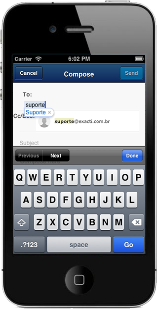 Webmail ExacTI AtMail no iPhone 5